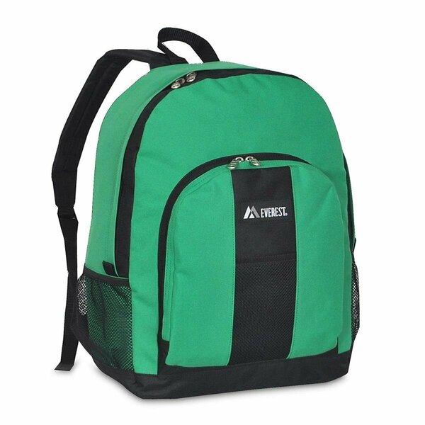Everest Backpack with Front & Side Pockets - Emerald Green & Black EV122733